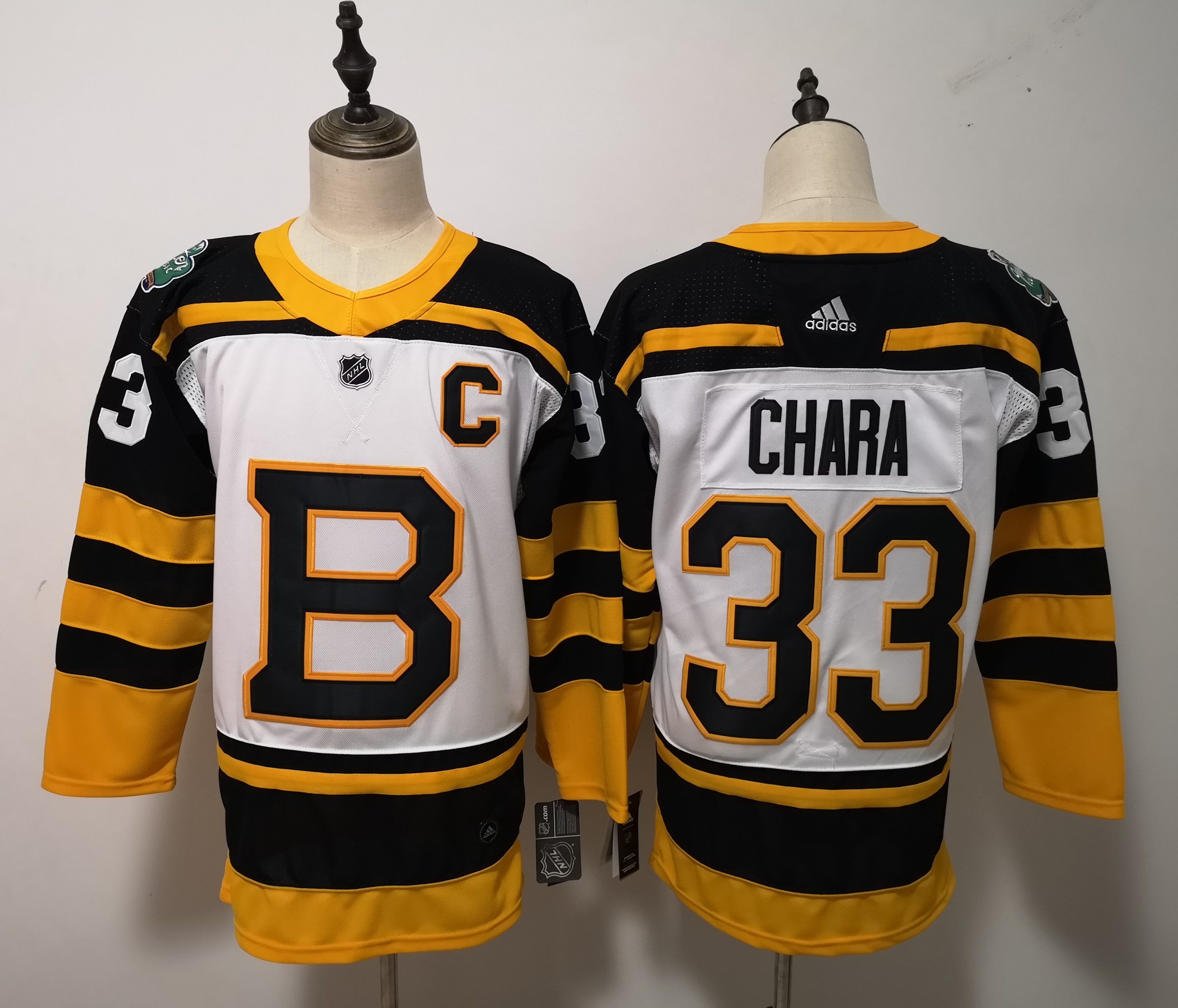 Men Boston Bruins 33 Chara White Adidas Authentic Winter Classic NHL Jersey
